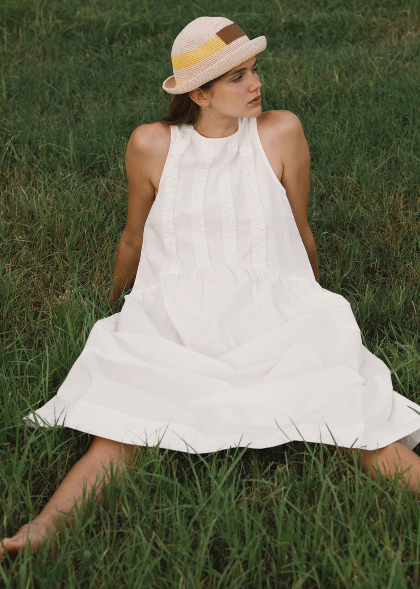 Low back frills dress