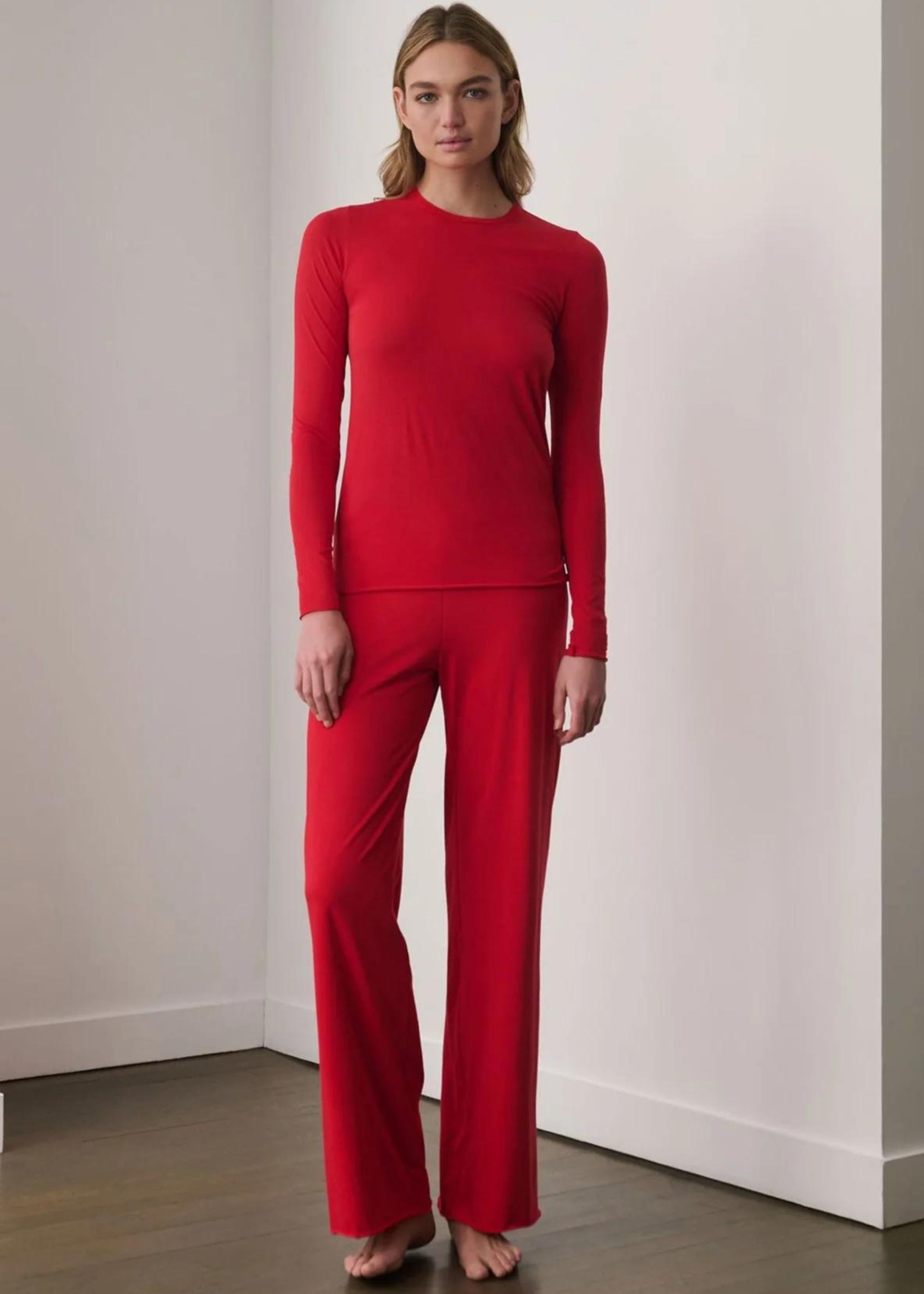 Double layer pants, red