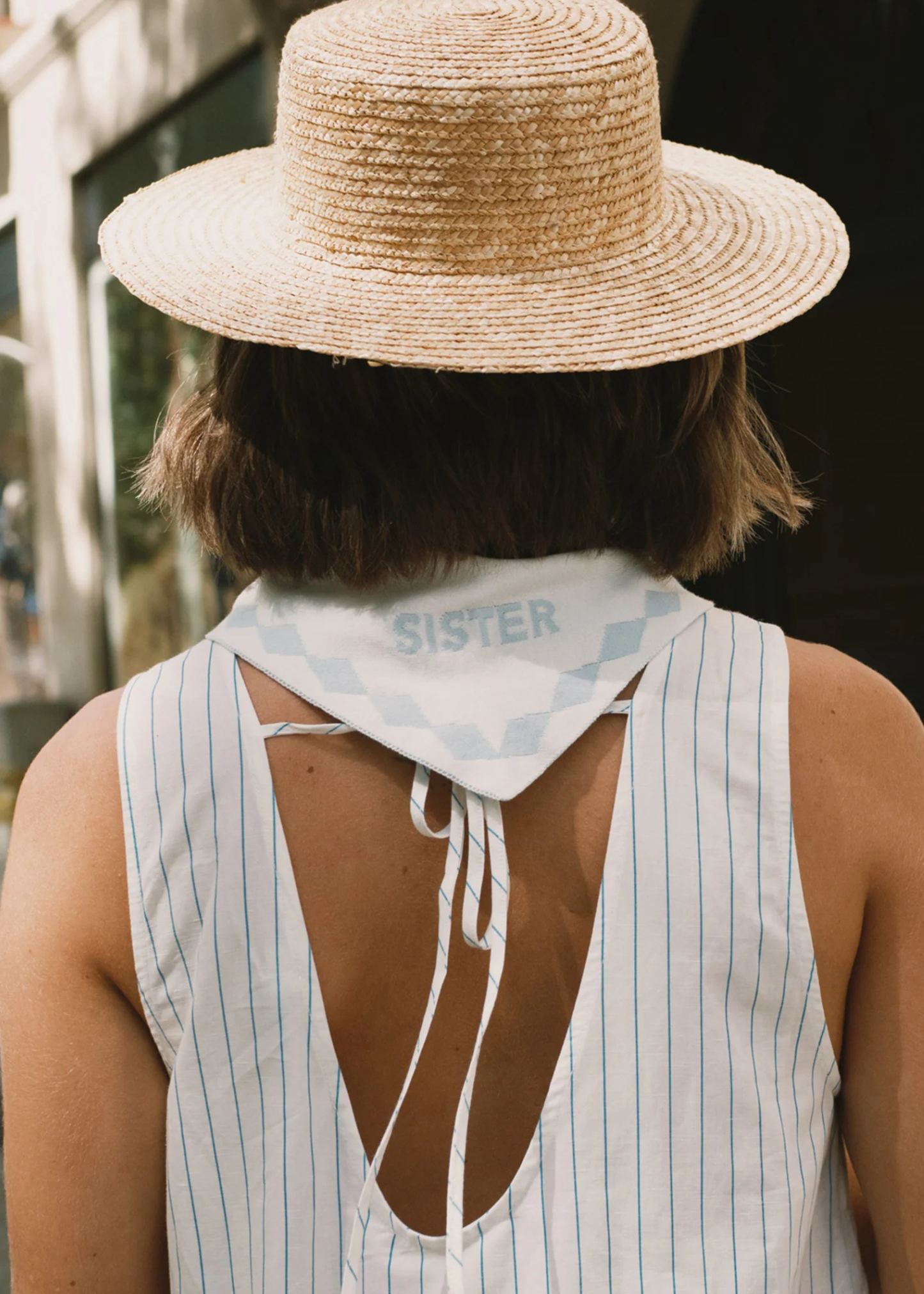 Low back striped dress