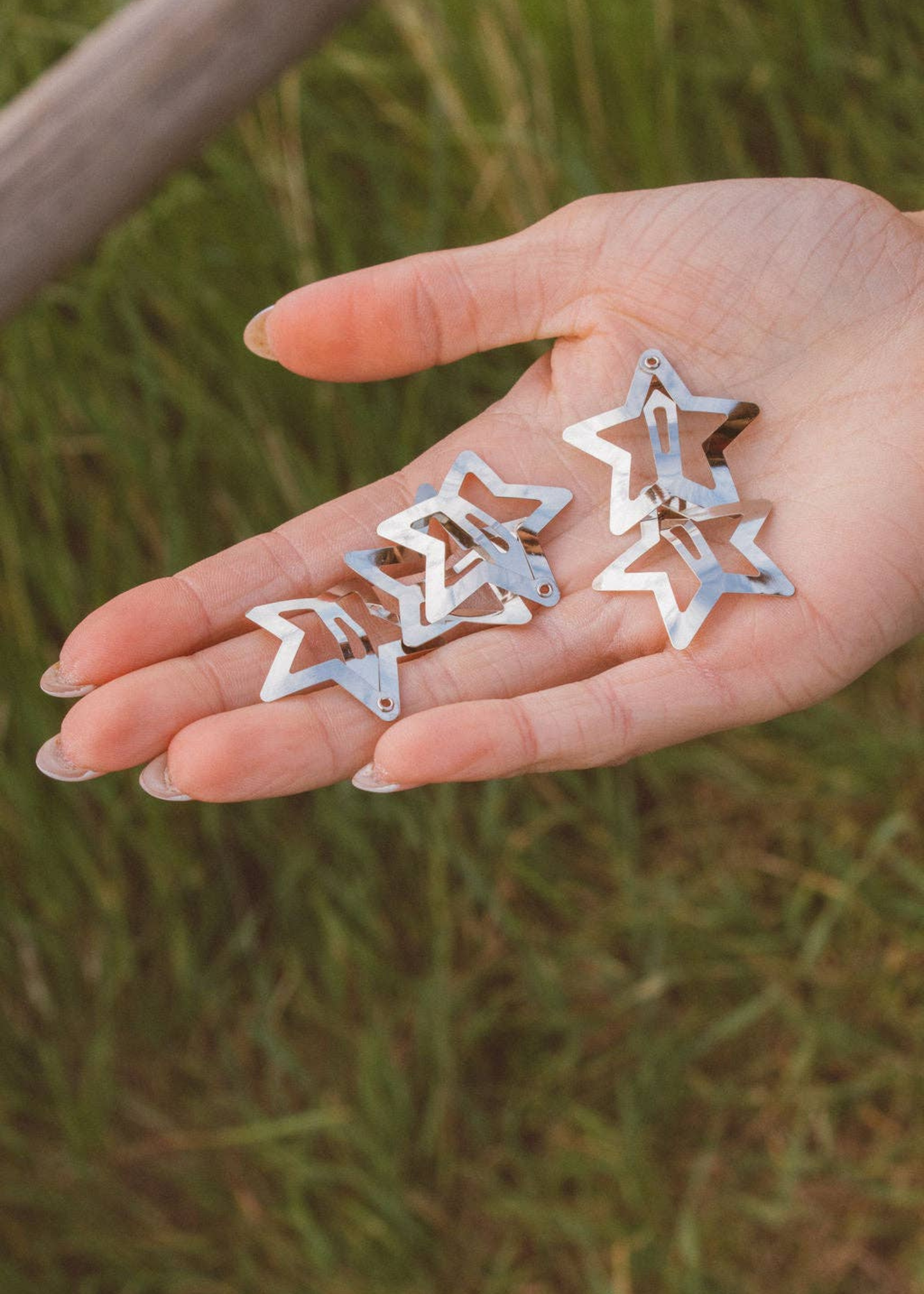 Silver starlet snap clip, 5-pack