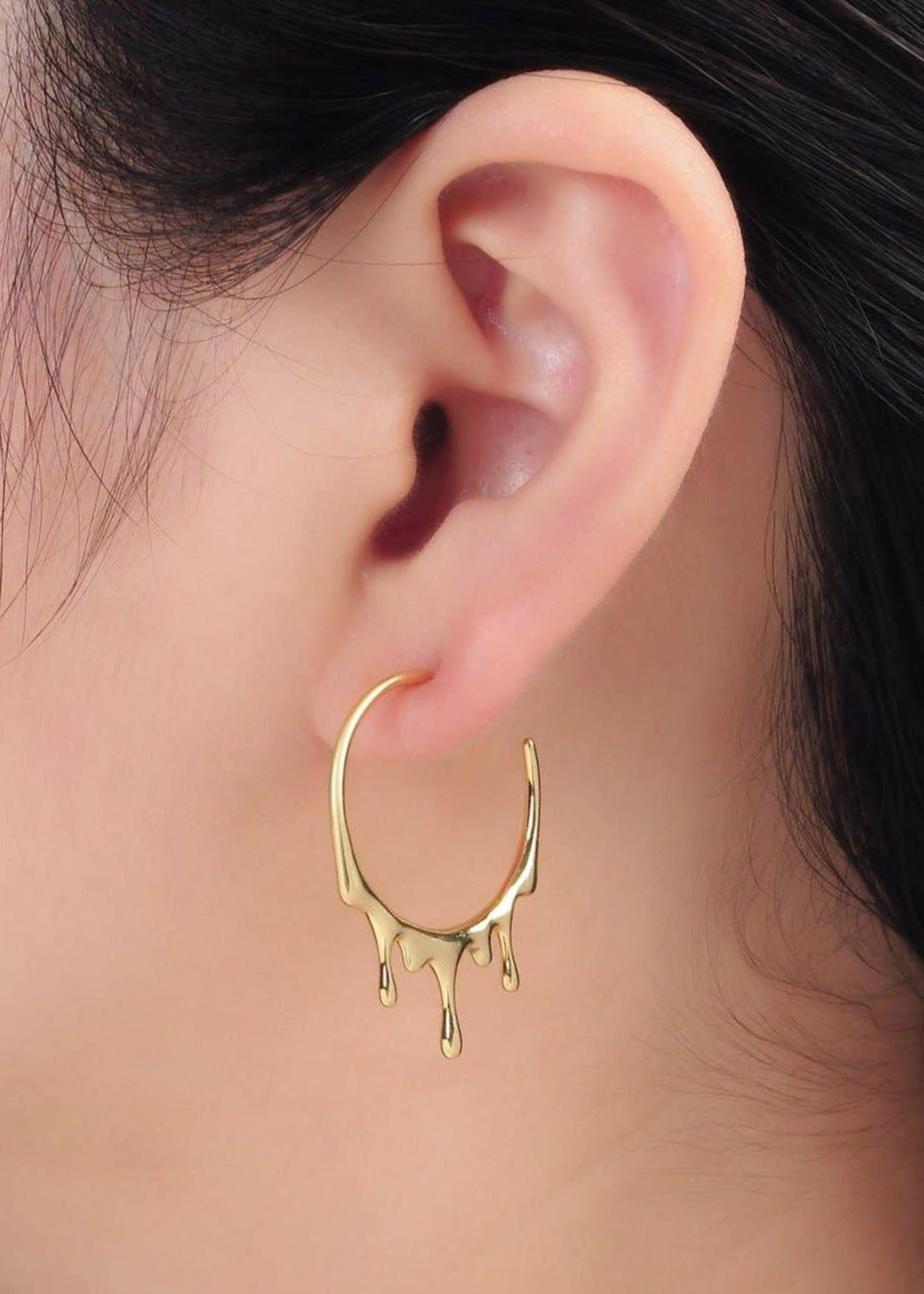 Molten drip hoop earrings
