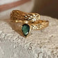 Emerald grooves ring