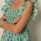 Amelia dress, green & blue