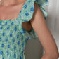 Amelia dress, green & blue
