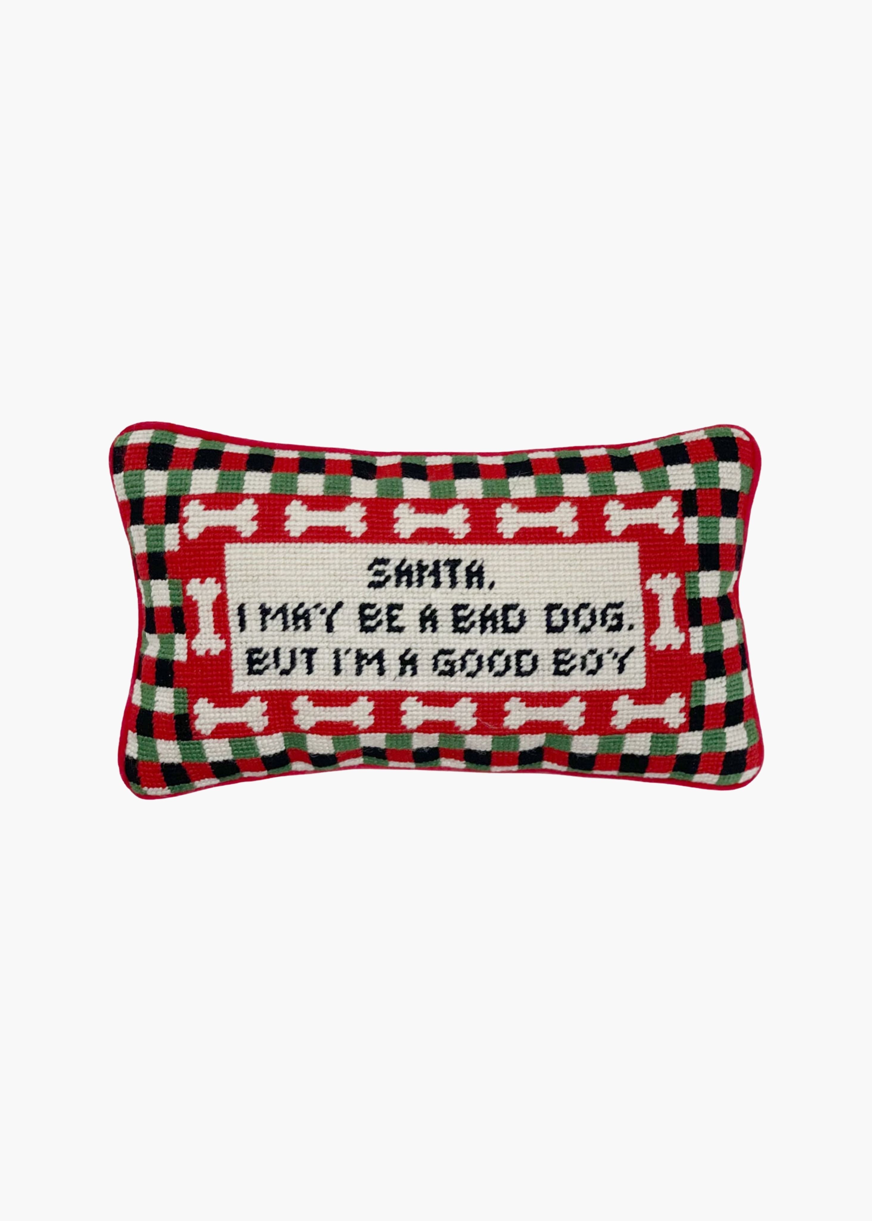 Good boy needlepoint pillow