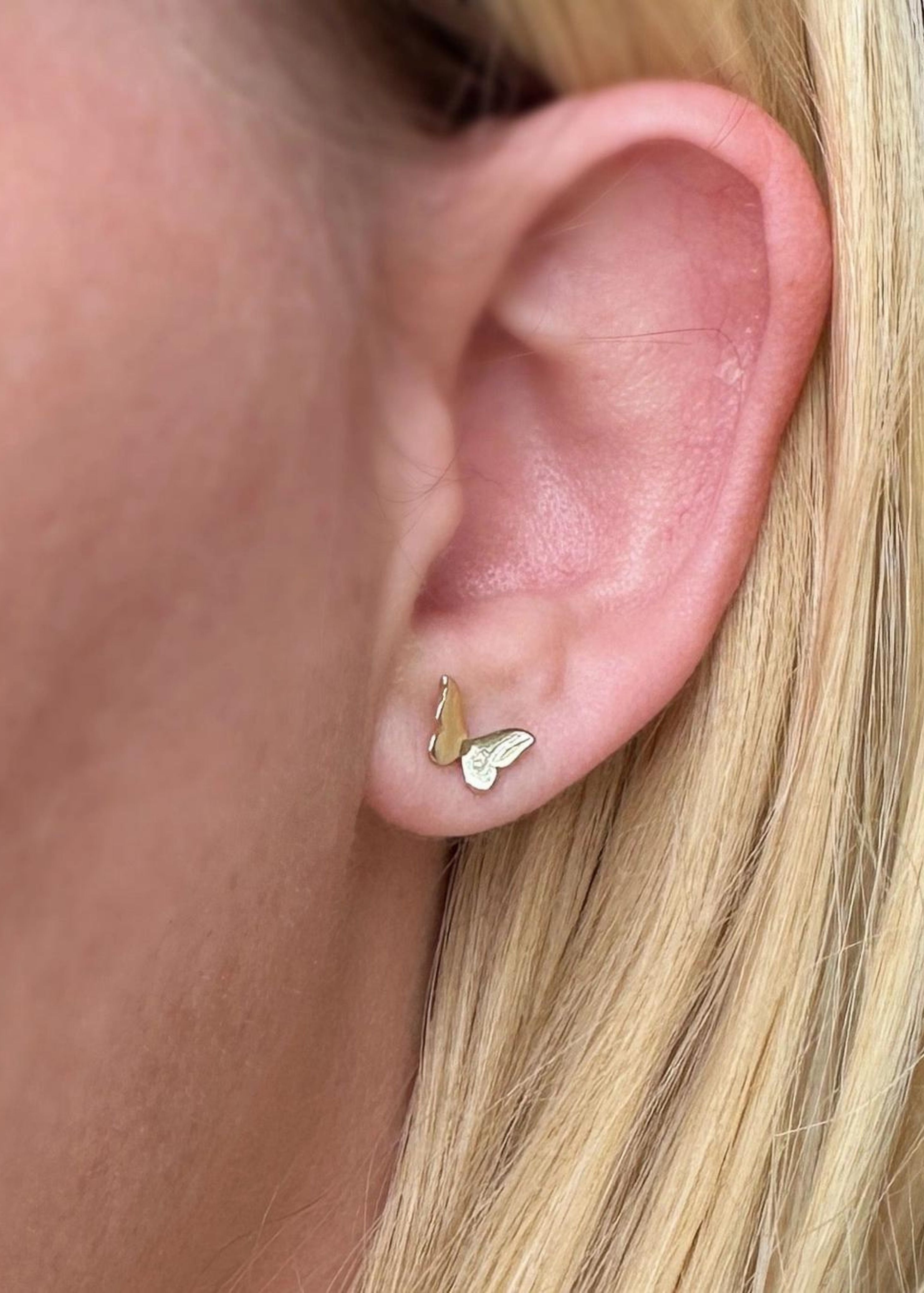 Mini butterfly stud earrings