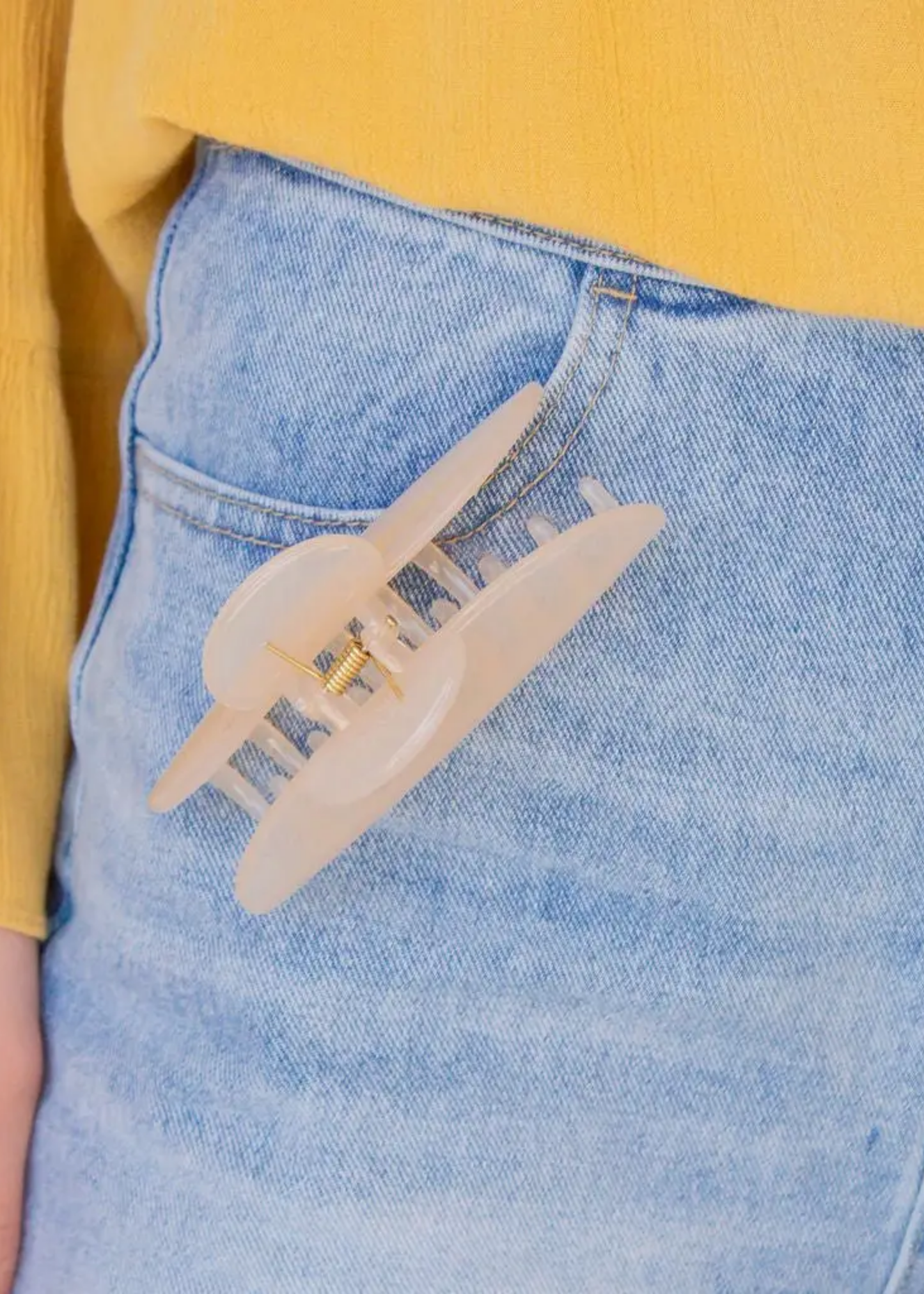 Jelly claw clip, cream