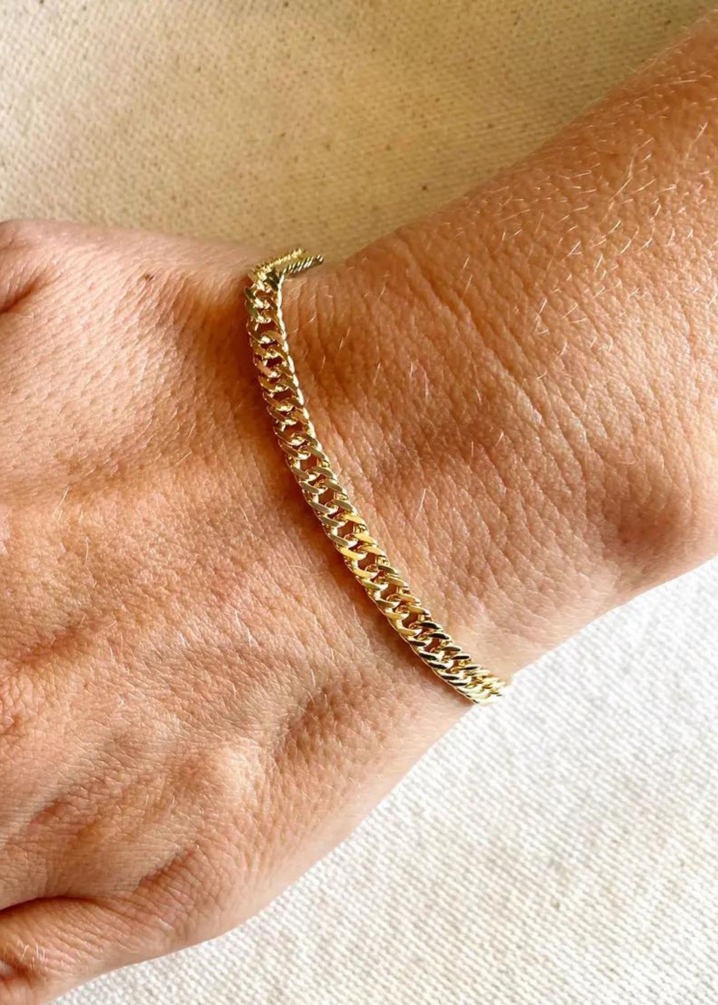 Curb chain bracelet, 4mm