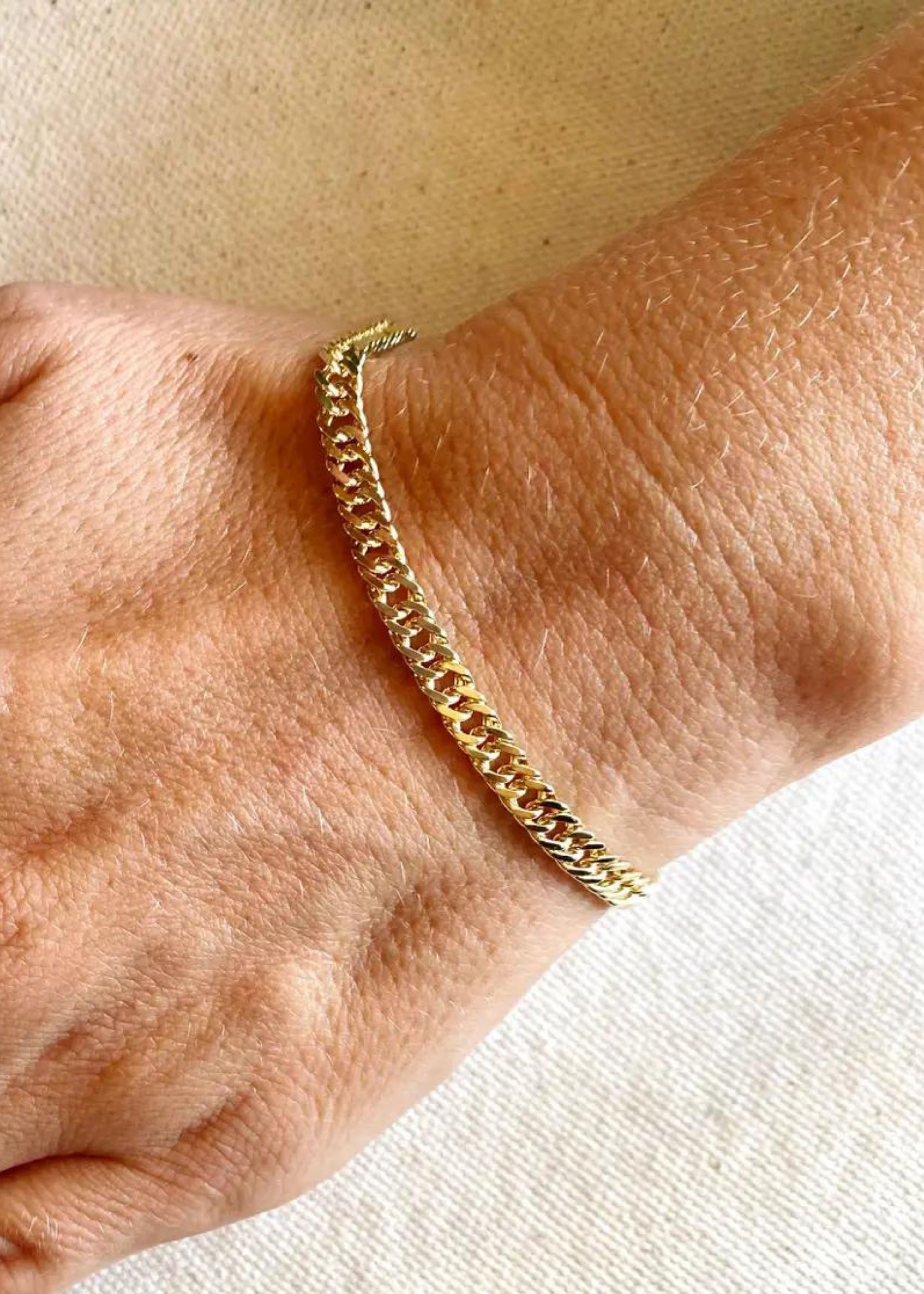 Curb chain bracelet, 4mm