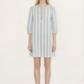 Wide stripes puff sleeves dress