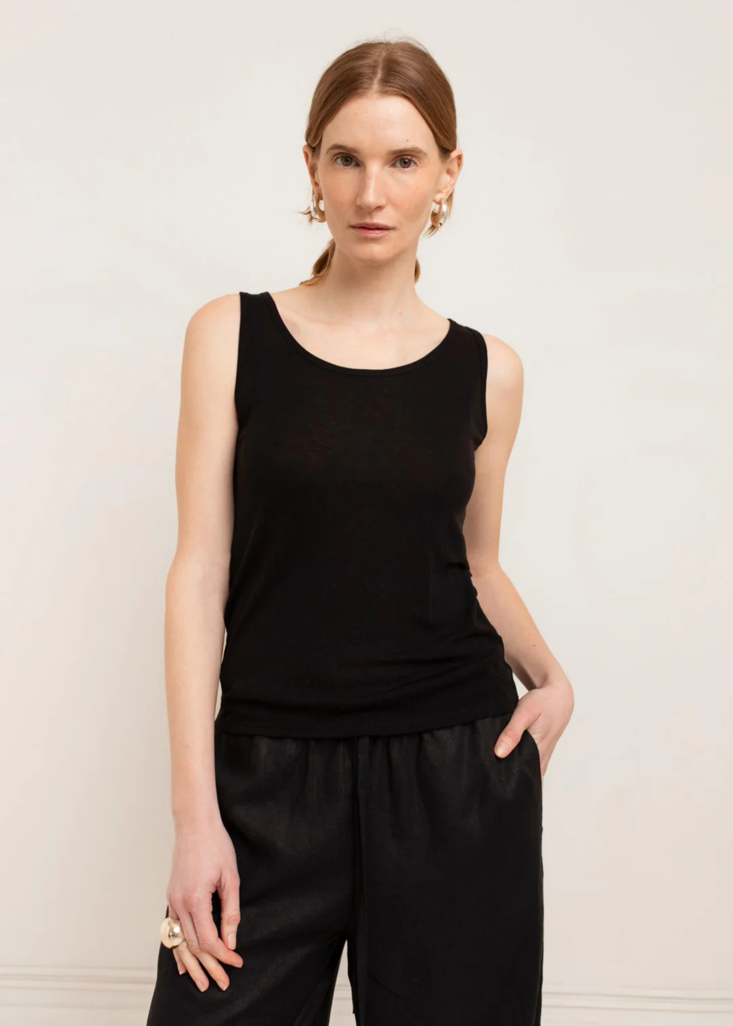 Sana sheer tank, black