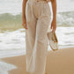 High waisted wide leg trousers