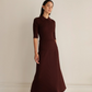 Afiya rib skirt, truffle