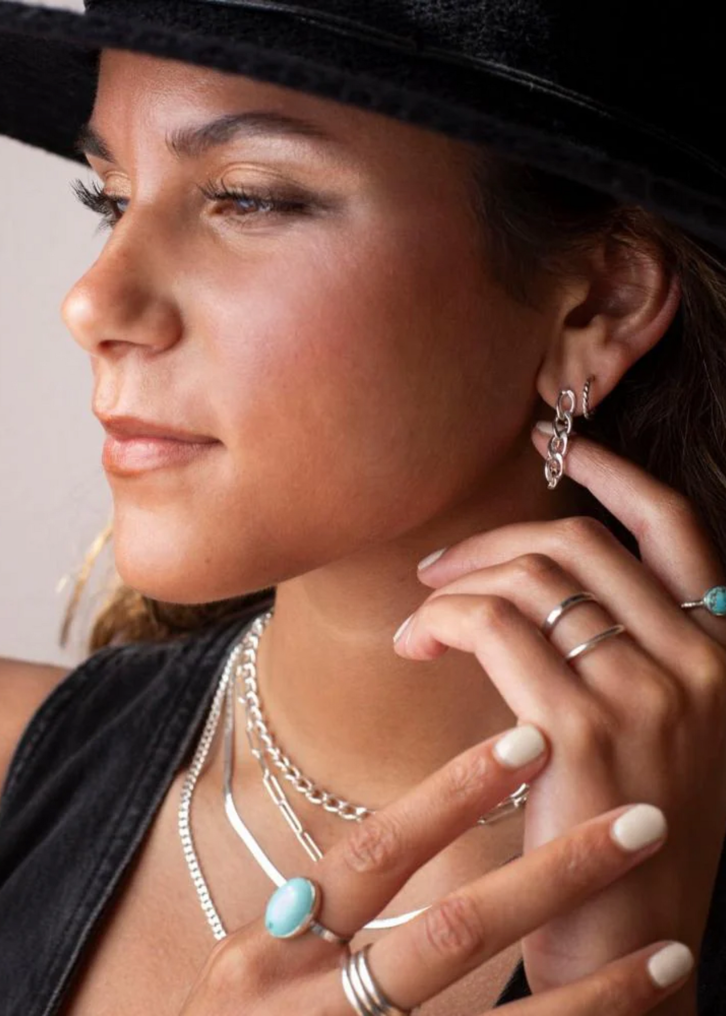 Alex chain studs, silver