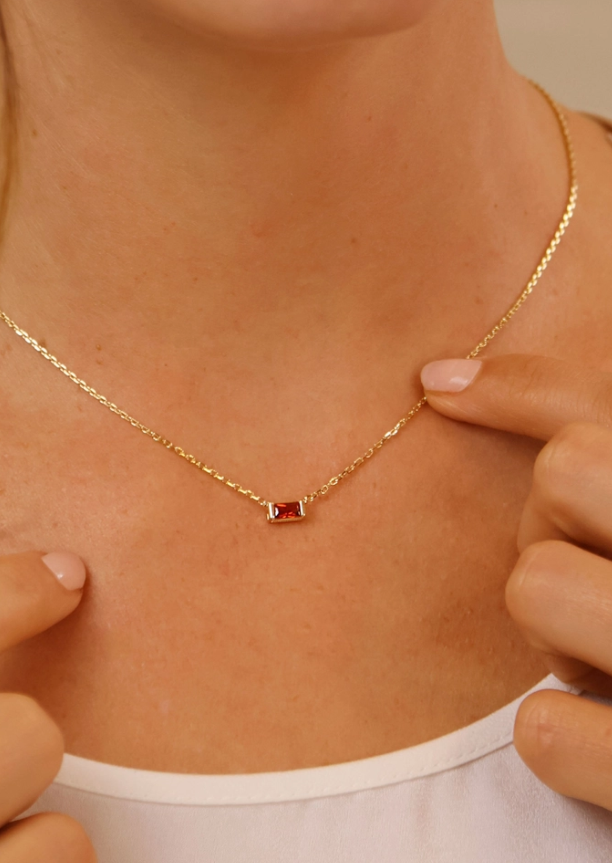 January birthstone necklace