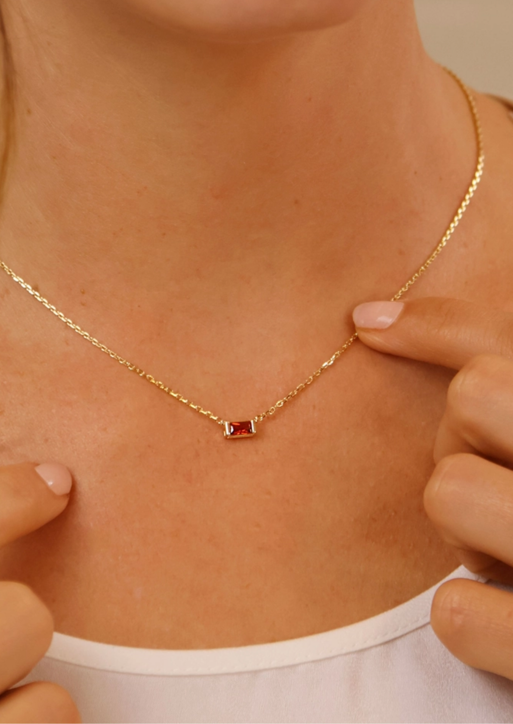 January birthstone necklace