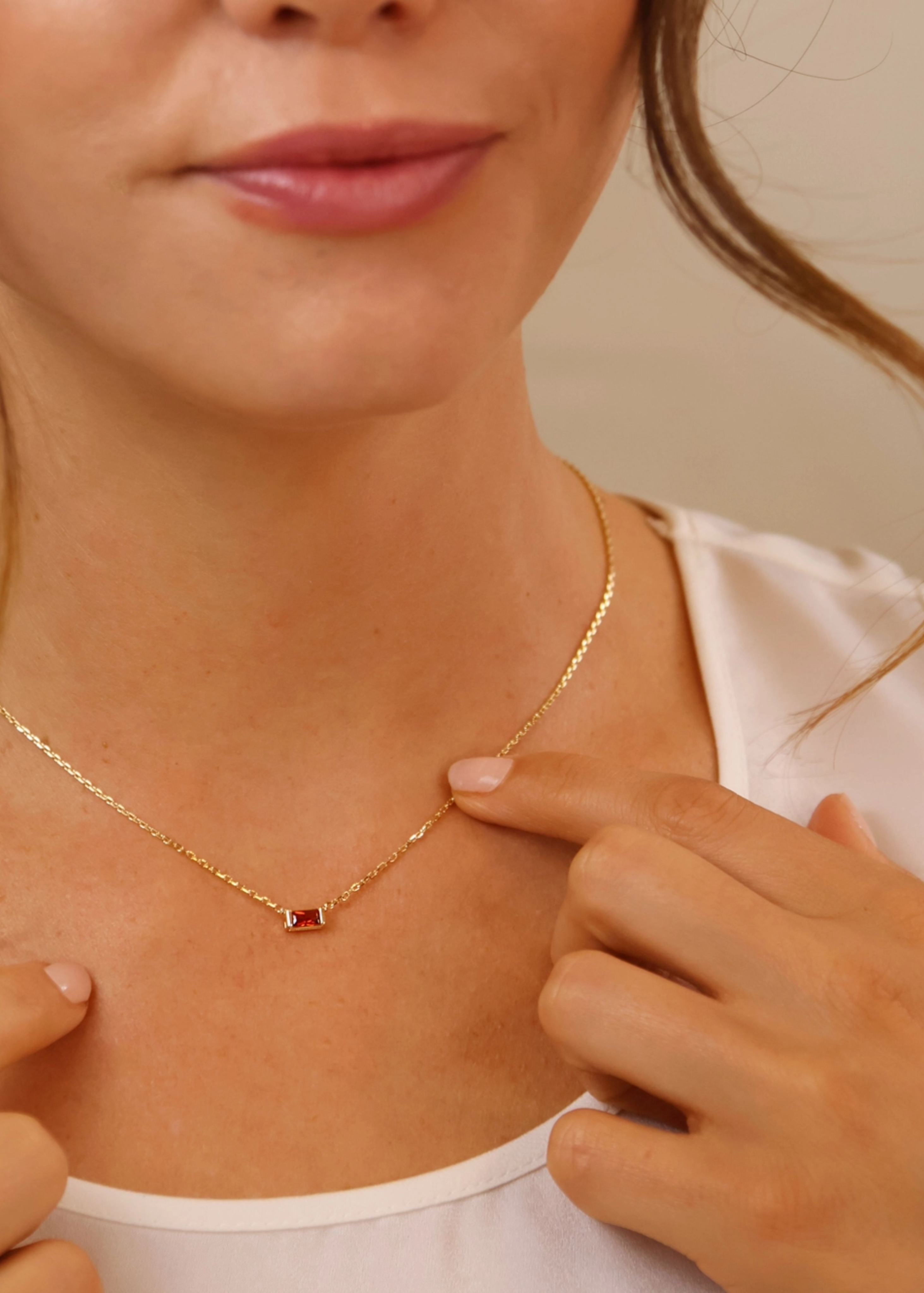 January birthstone necklace