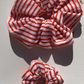 Nova Scotia toweling stripe scrunchy, red