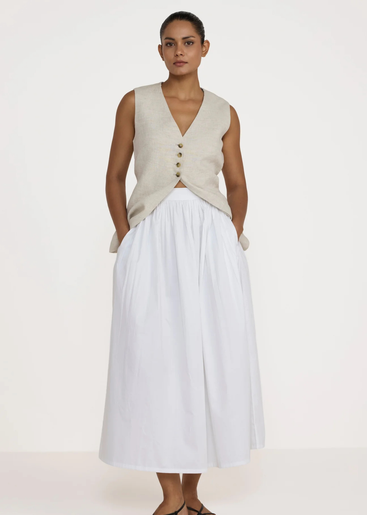 Longline vest, off-white