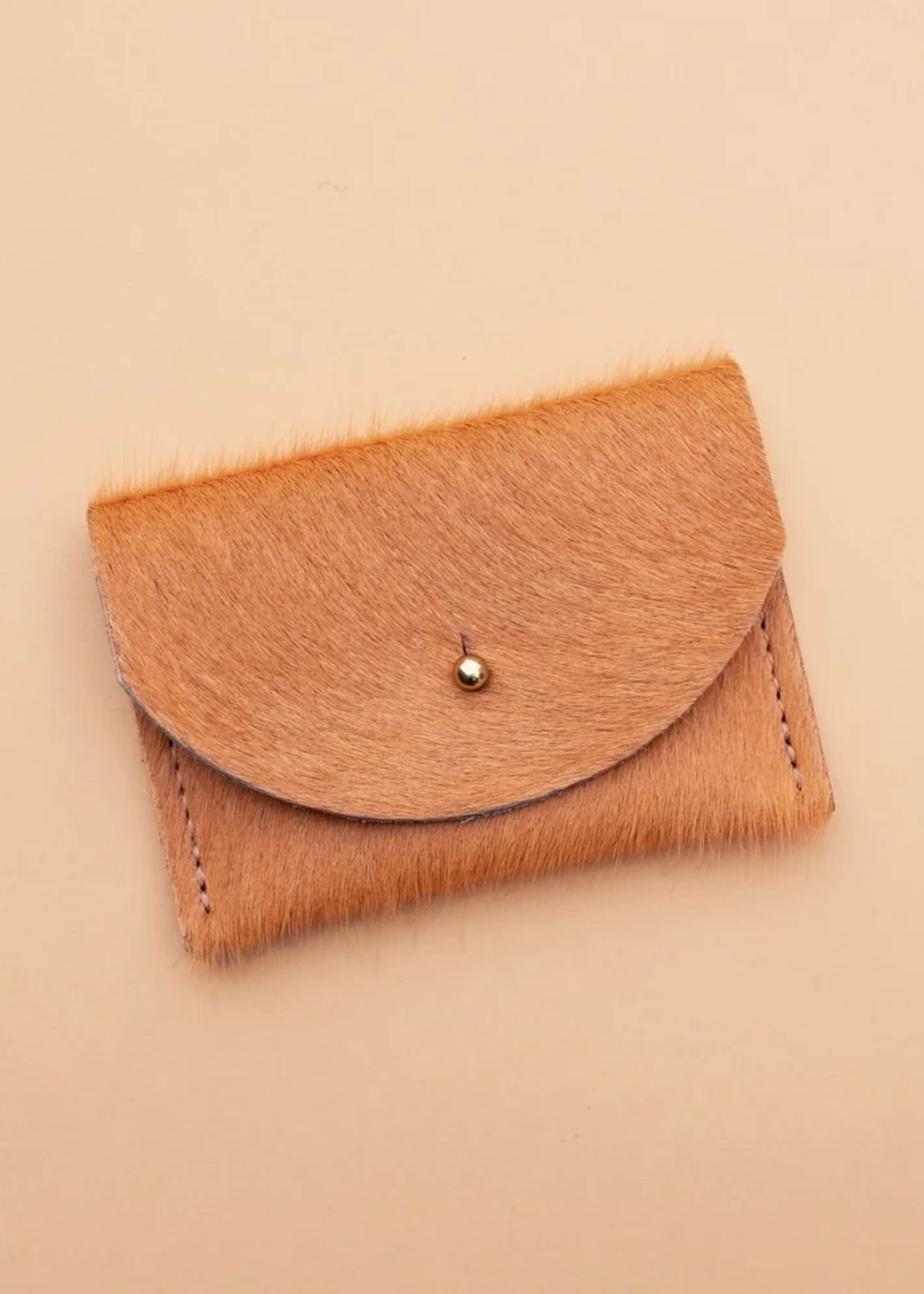Cardholder, peach cowhide
