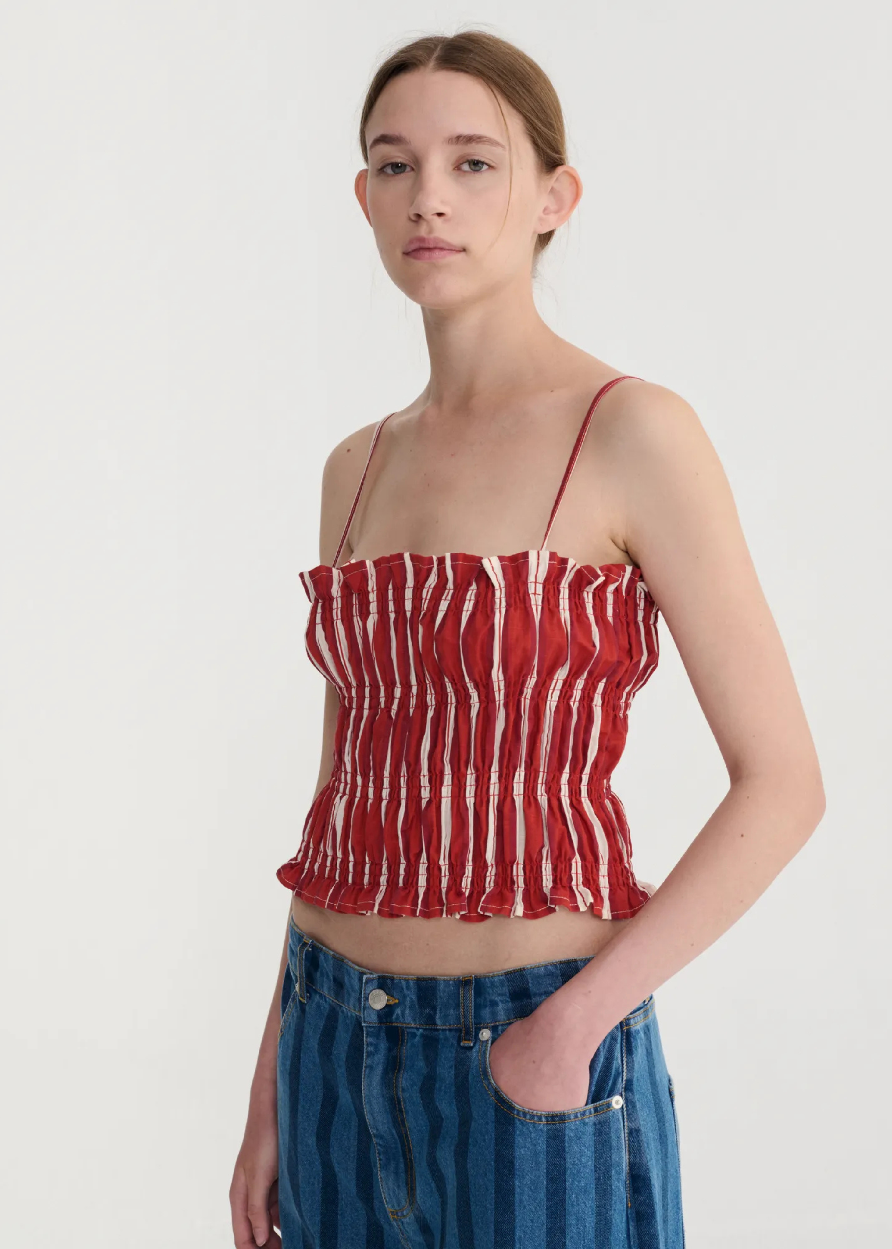 Striped cotton top