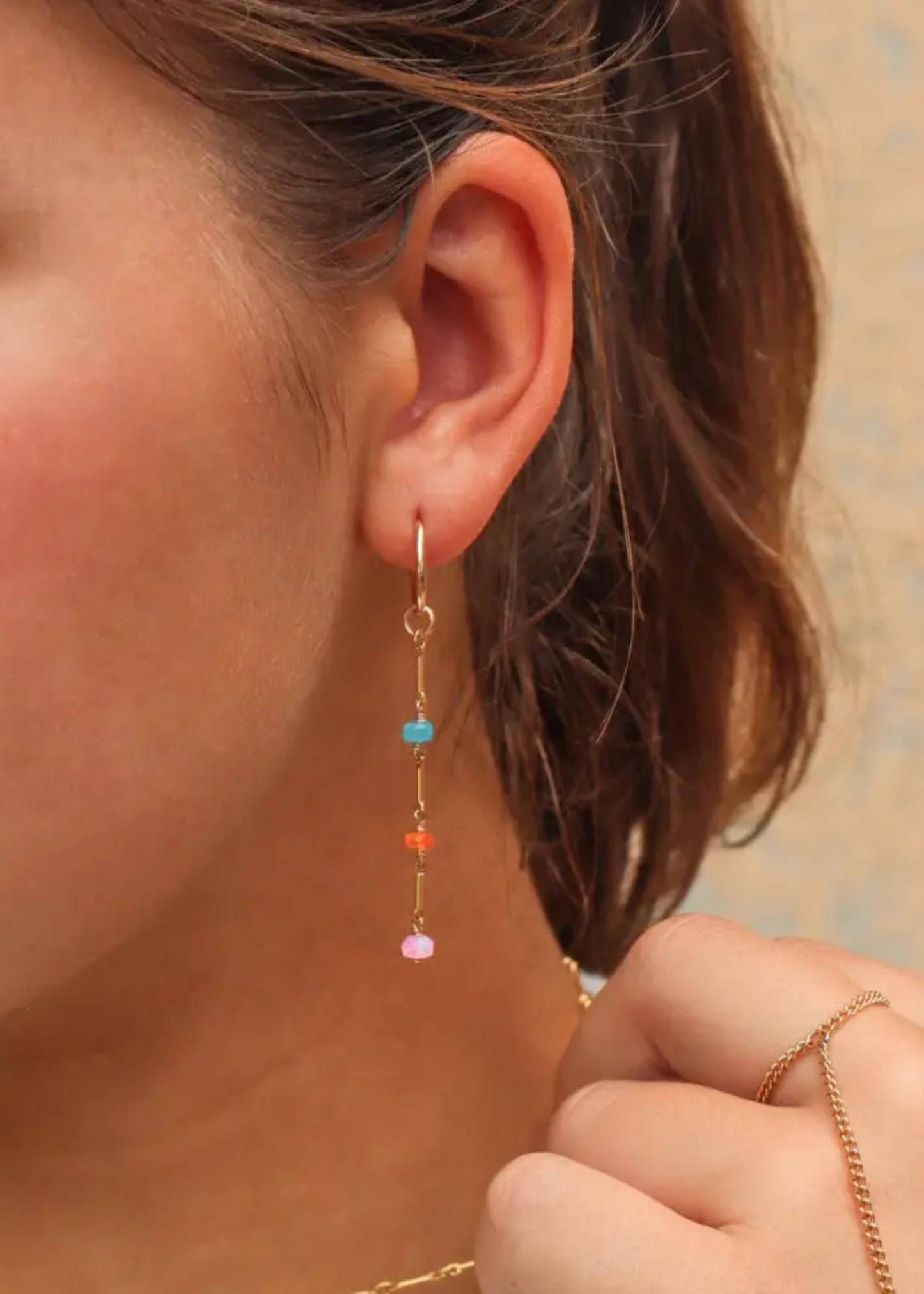 Disco opal earrings