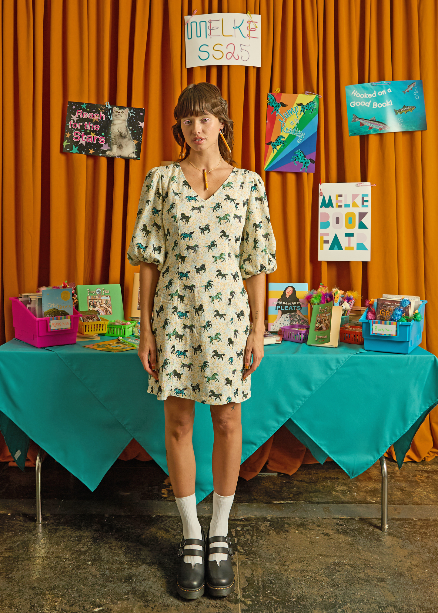 Linen puff sleeve with smocking