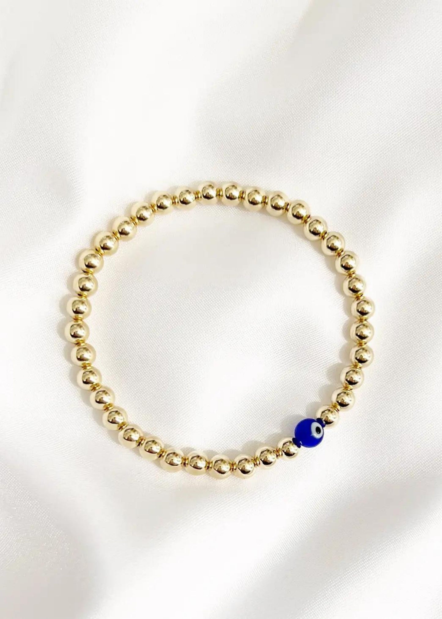 Shield evil eye stretch bracelet
