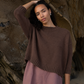 The crop knit, chocolate