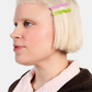 Wavy slide barrettes, lilac + lime