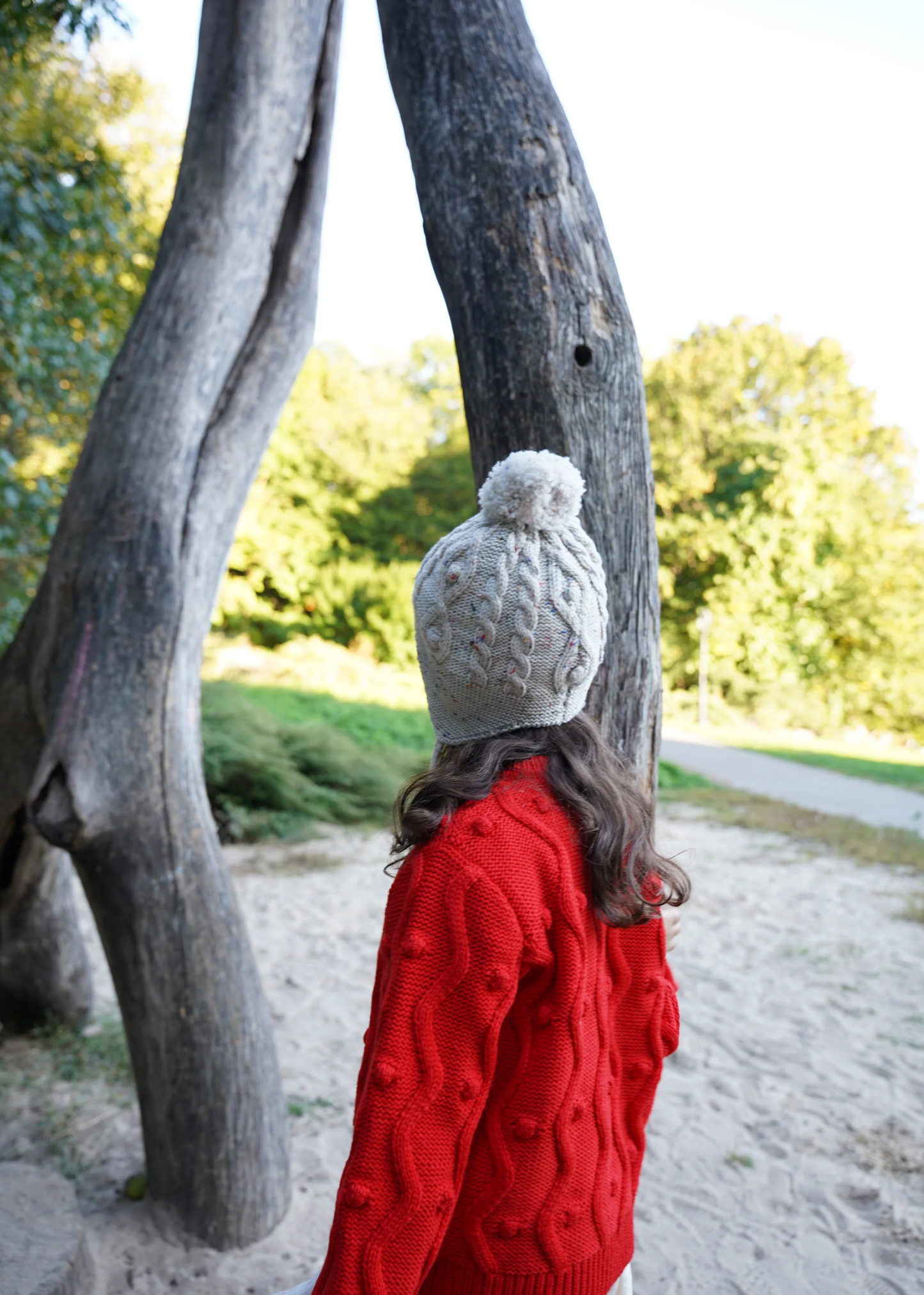 Kids bubble hat, natural speckle