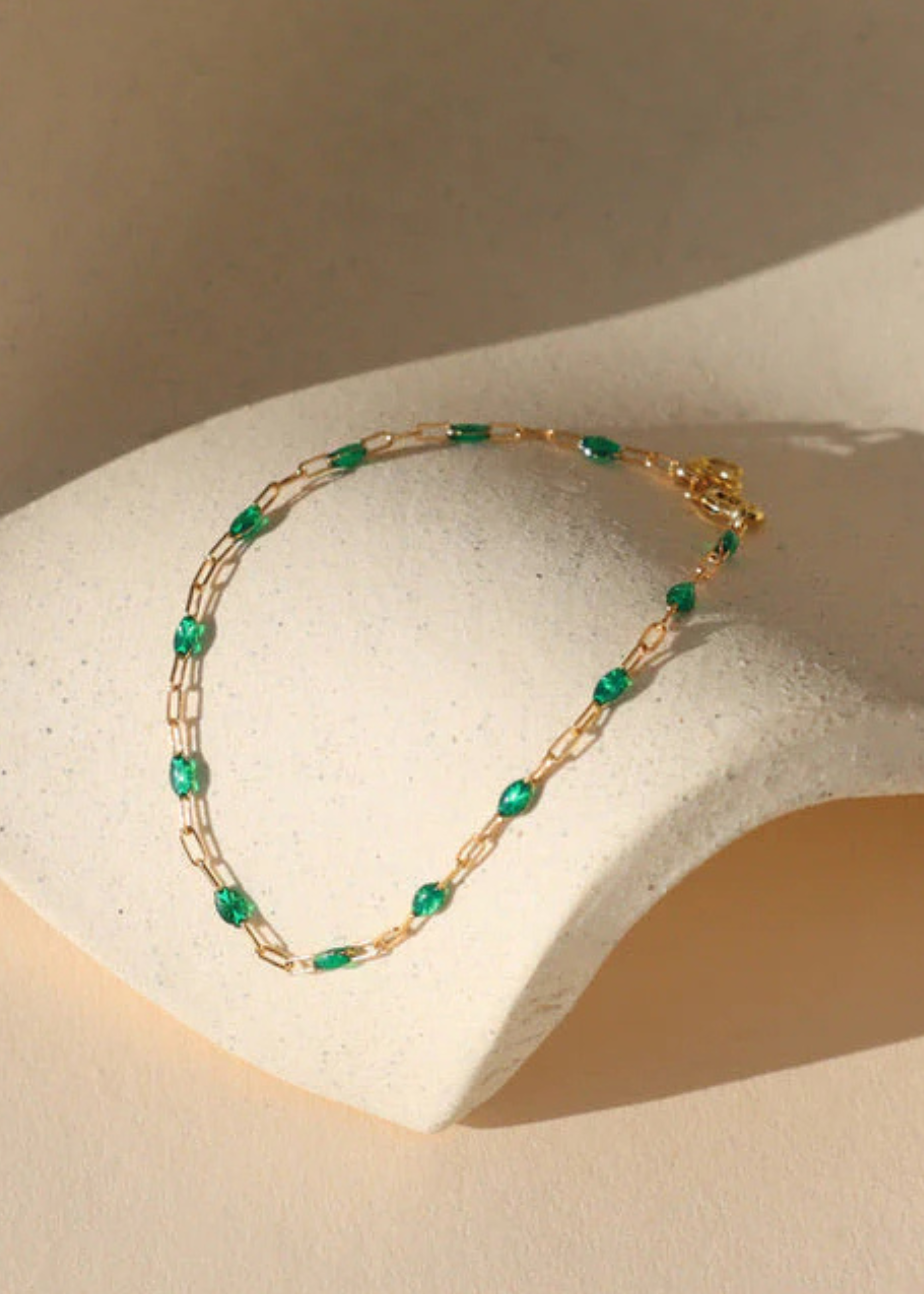 Emerald gemlink bracelet