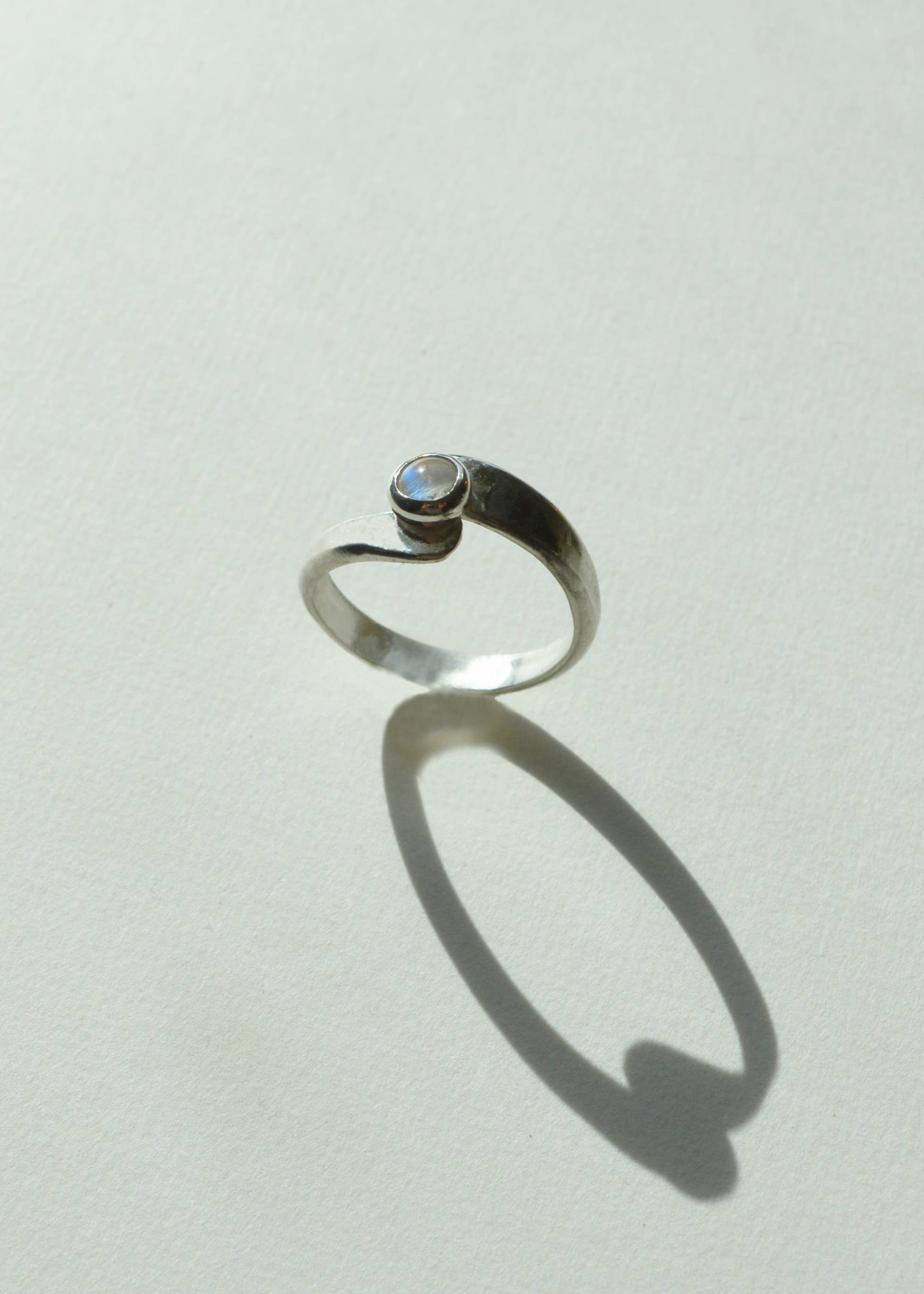 Silver moonstone ring