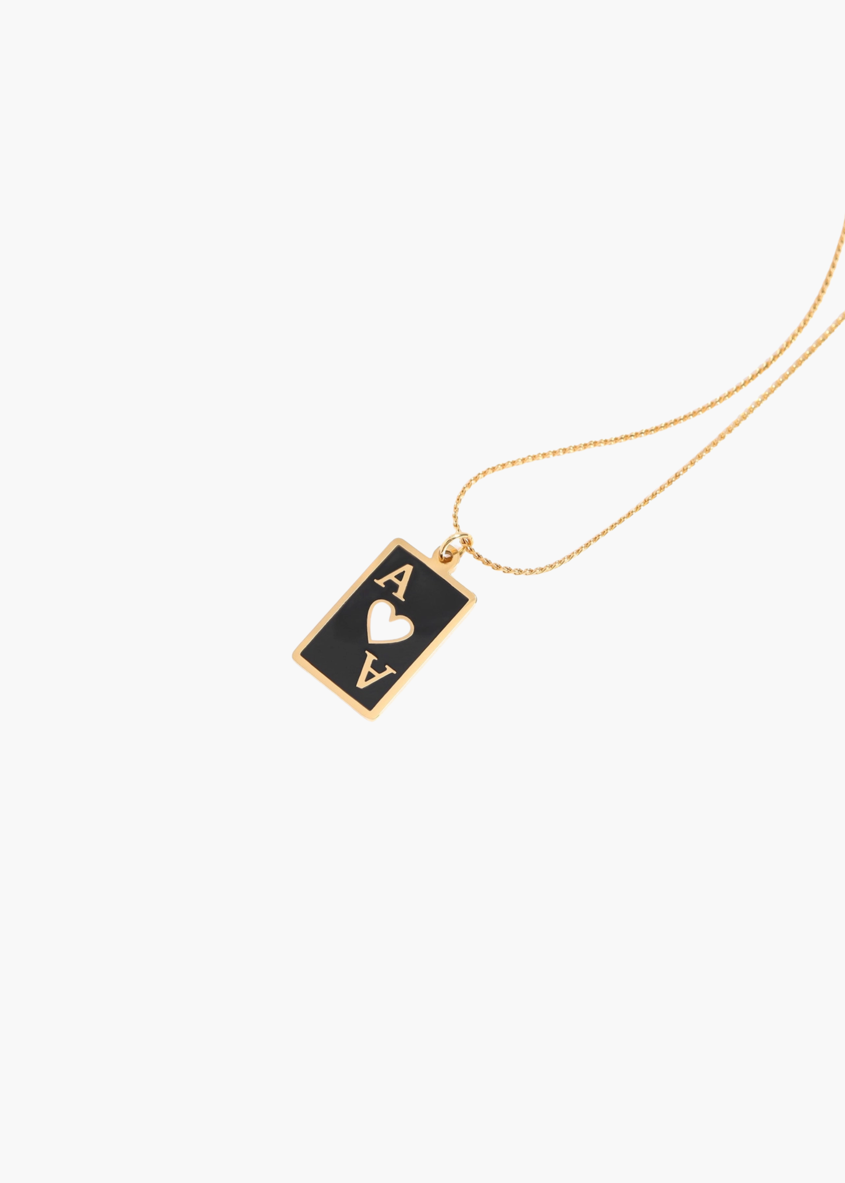 Ace of hearts playing card pendant