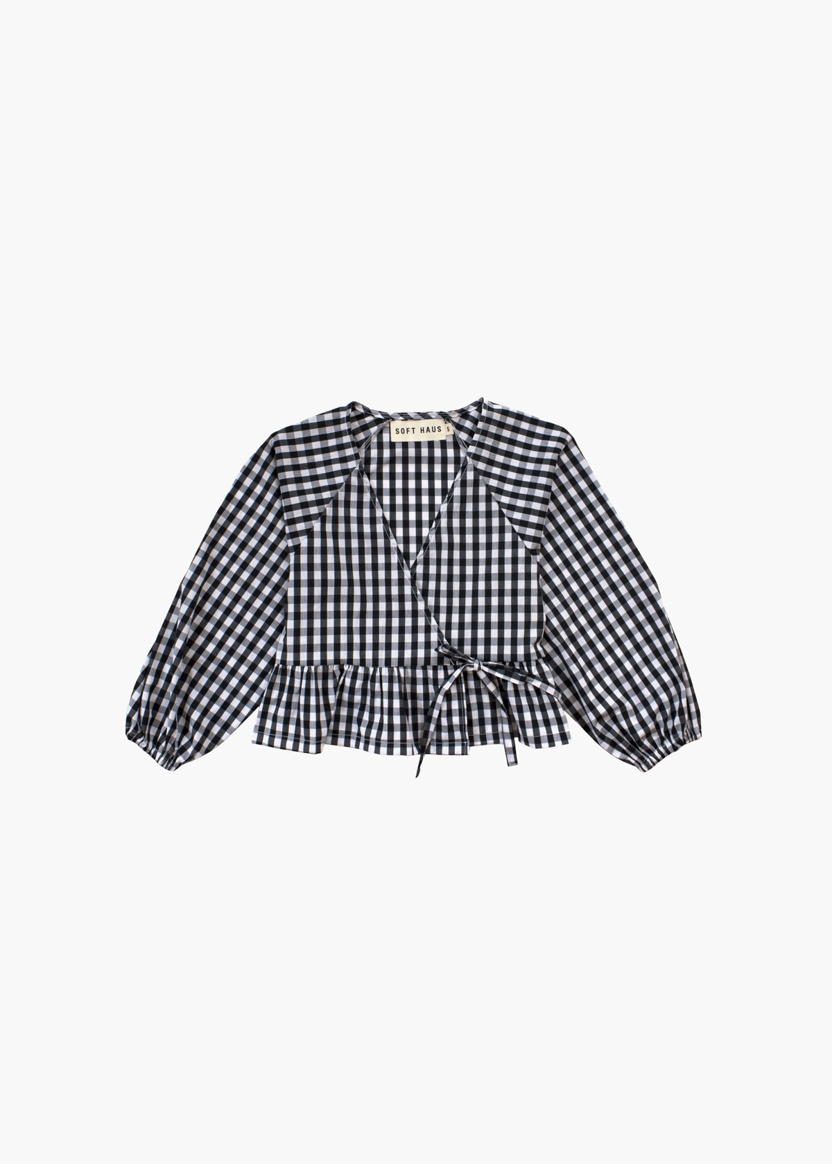 Garden top, black/white check