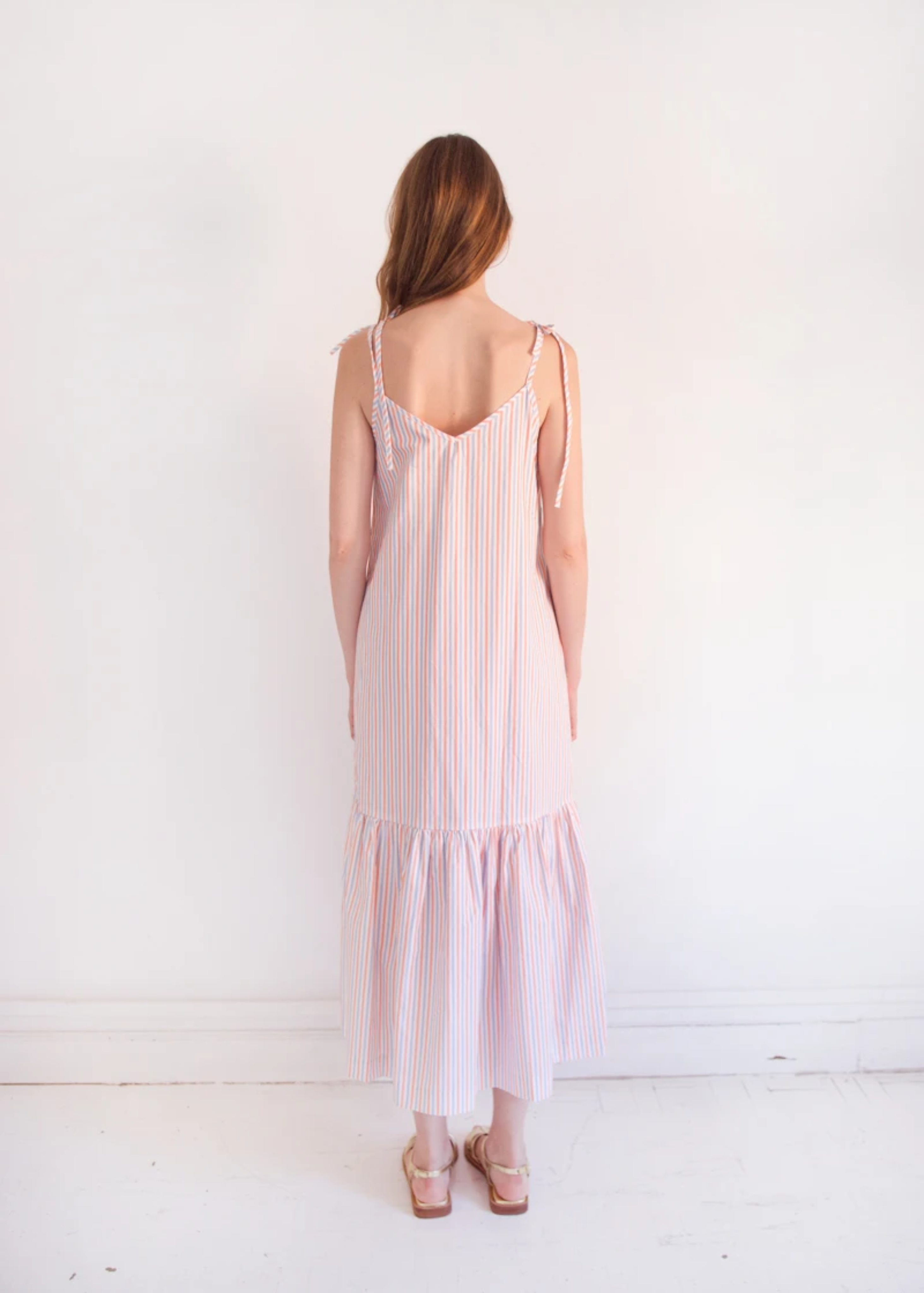 Striped ruffle dress