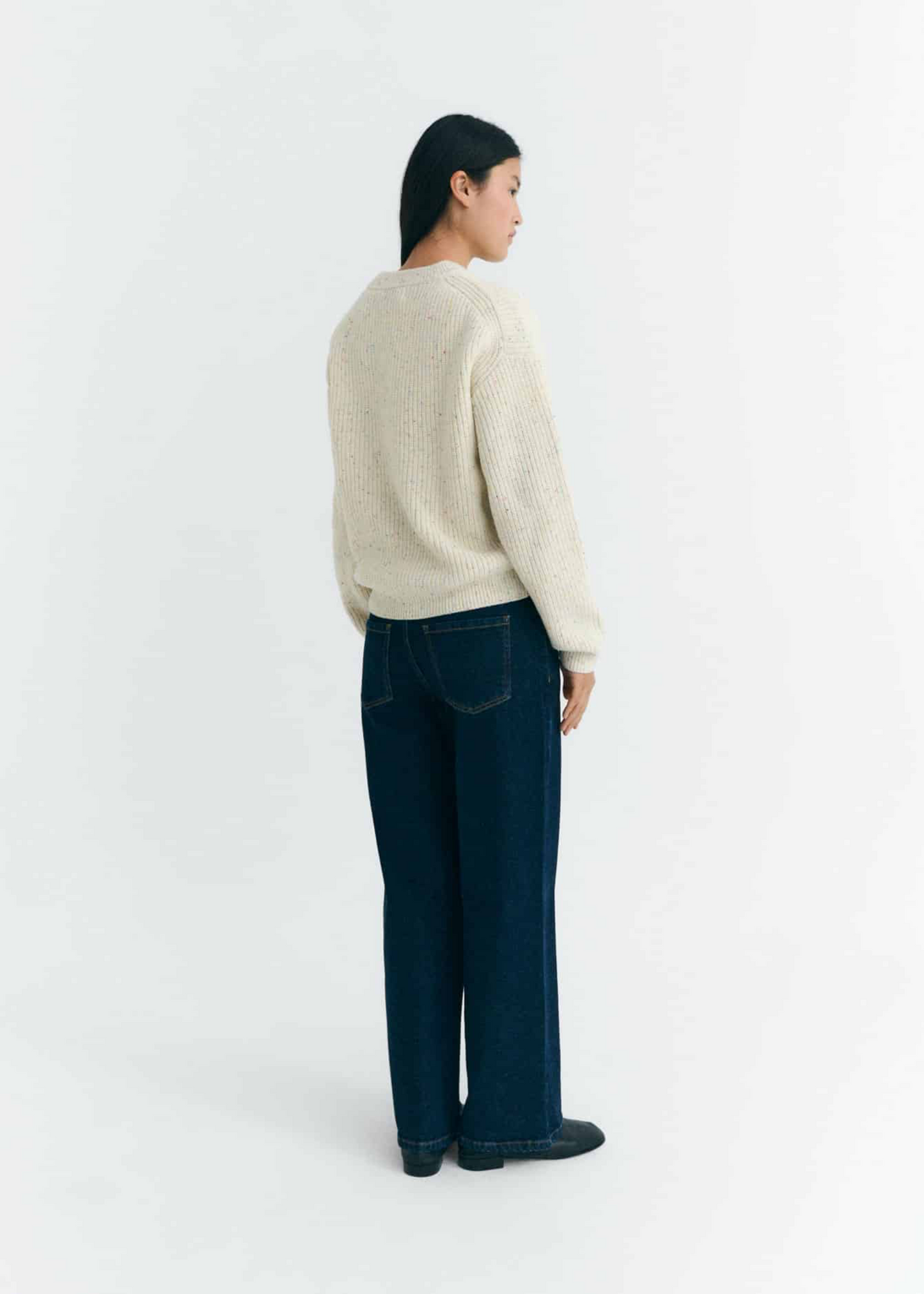 Carmen knitted sweater, ecru
