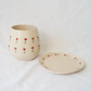 Line drawn tulips catchall plate, red