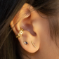 Balance curved bar earring, 14K yellow gold