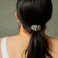 Crinkled ponytail cuff , silver