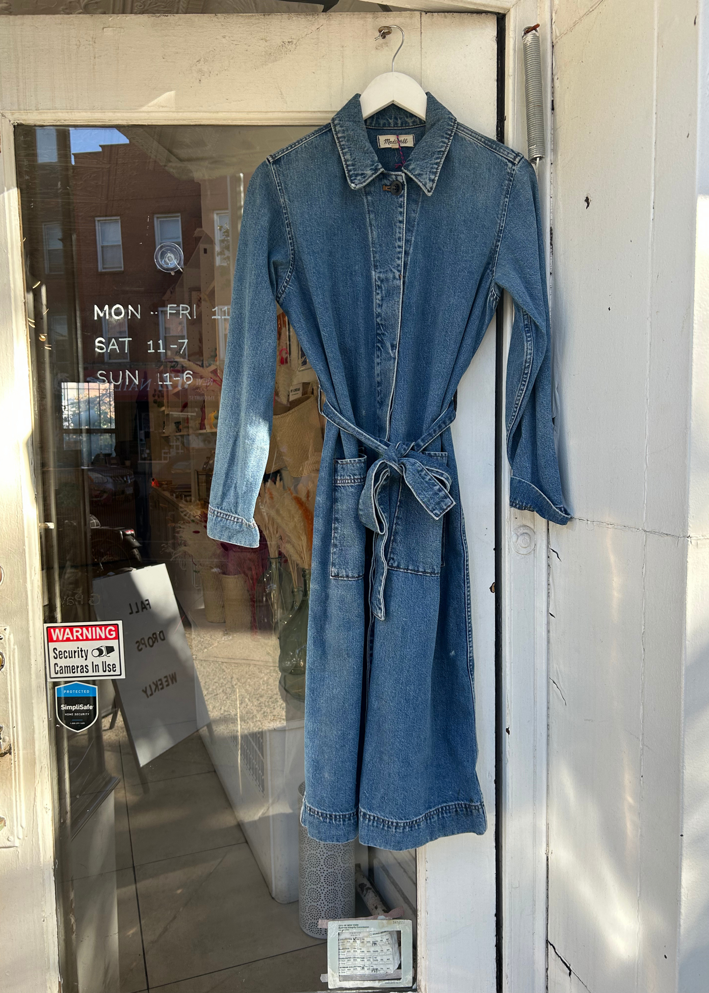 Madewell trench, denim