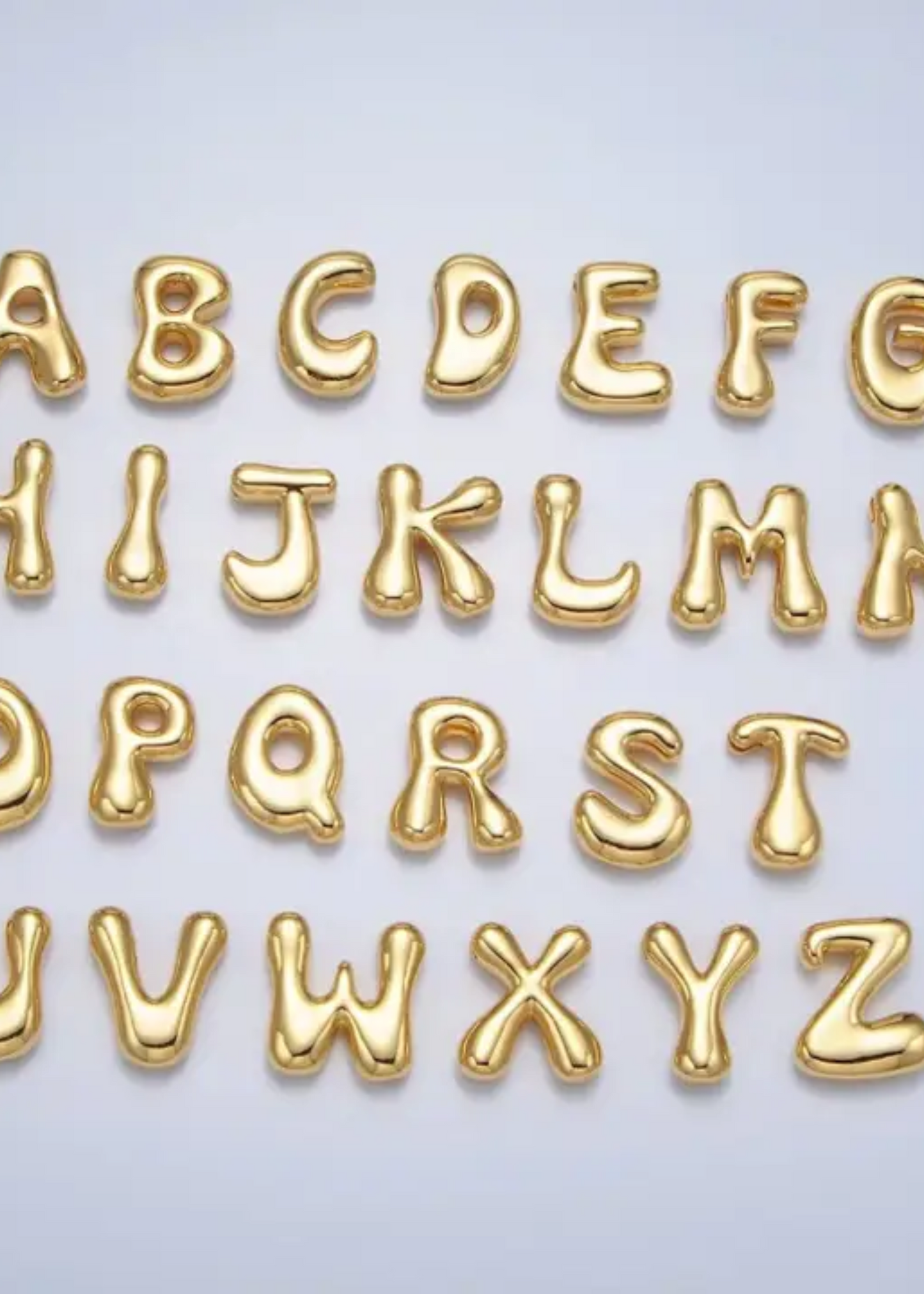 Bubble wavy letter necklace