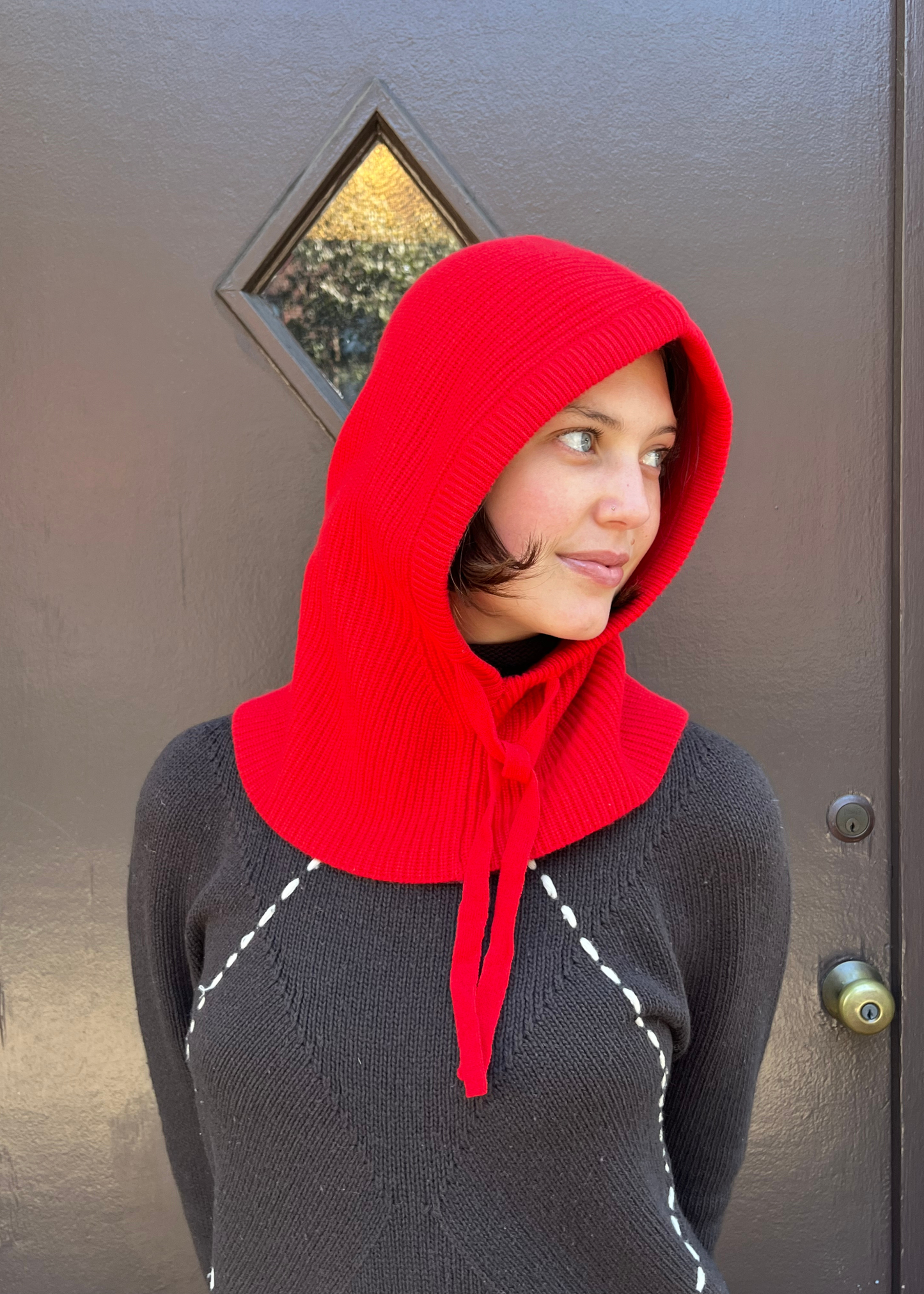 Cashmere balaclava, red
