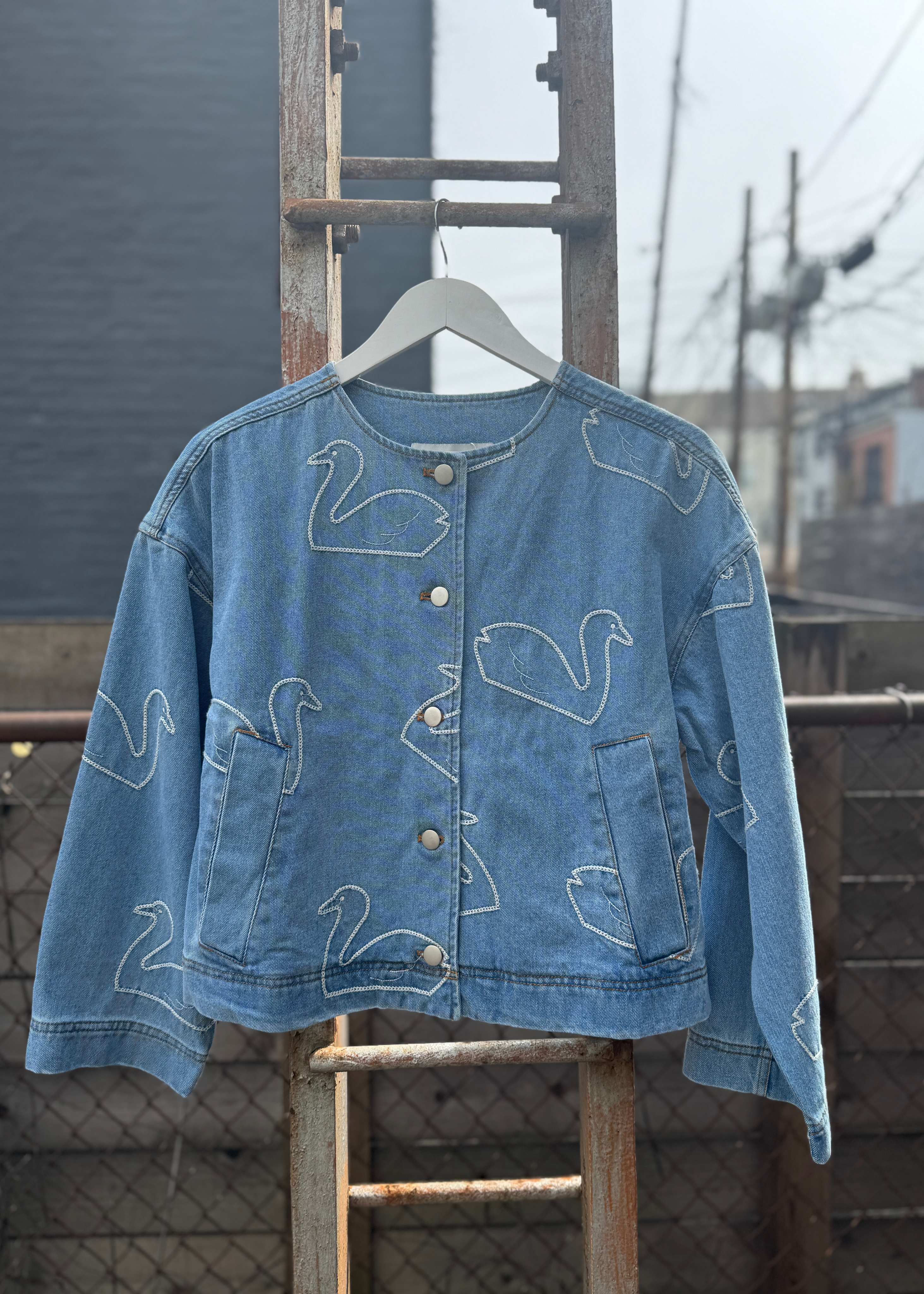 Swans cropped jacket