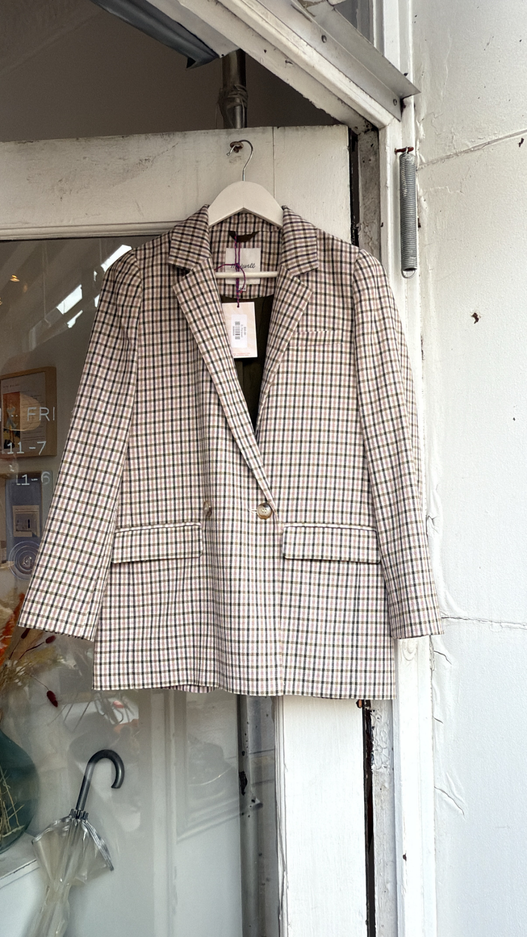 Madewell blazer, plaid