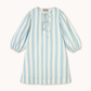 Wide stripes puff sleeves dress