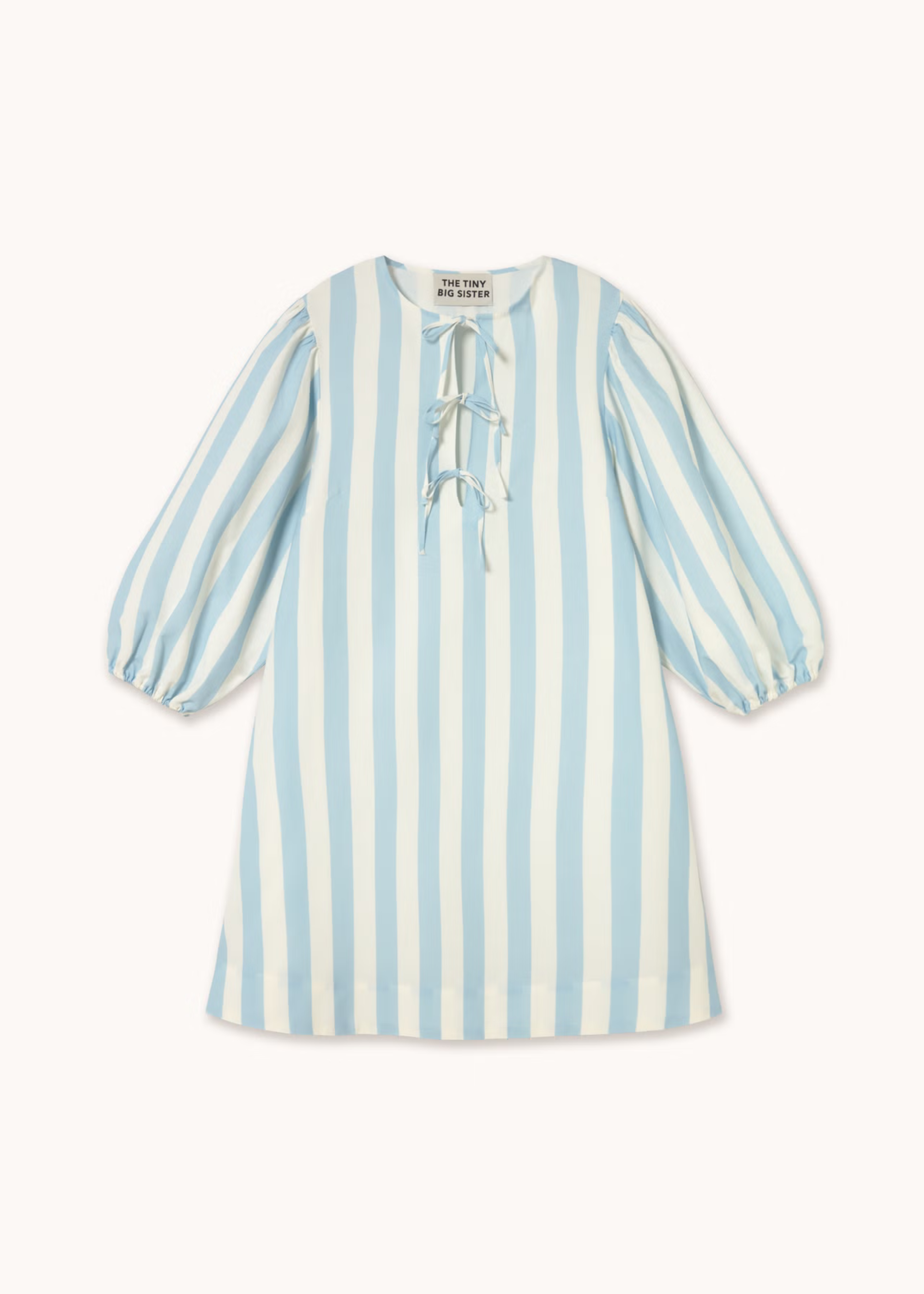 Wide stripes puff sleeves dress