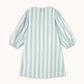 Wide stripes puff sleeves dress