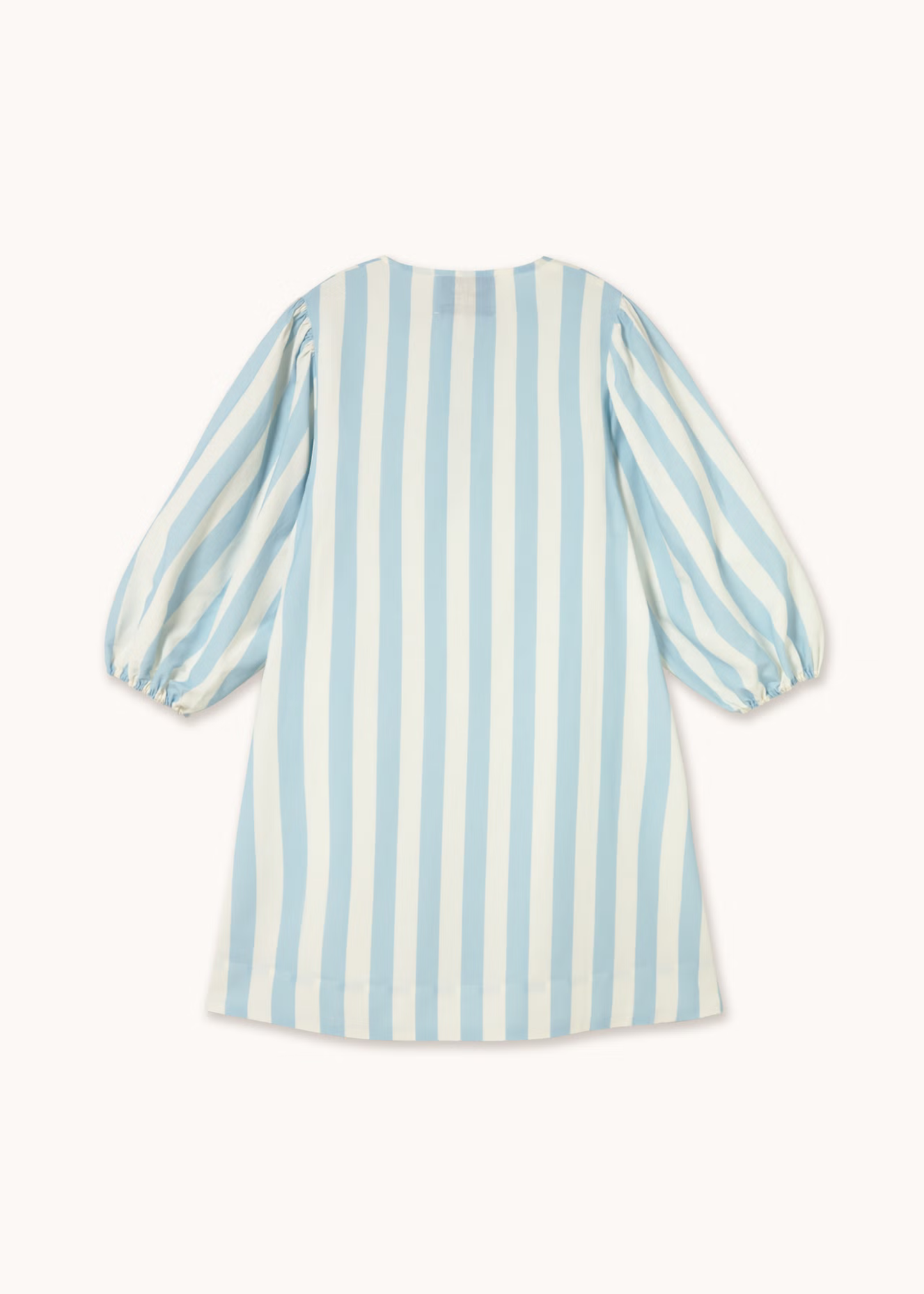 Wide stripes puff sleeves dress