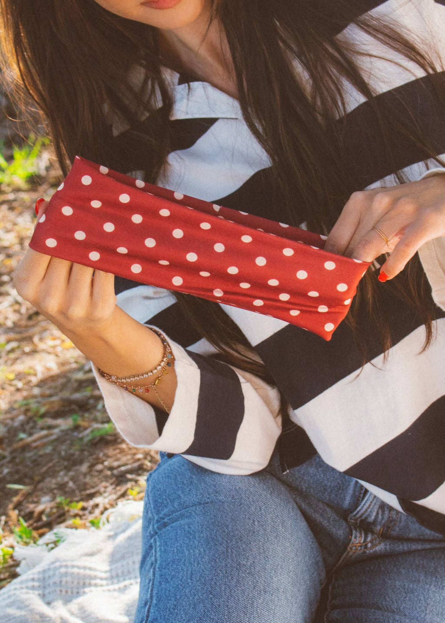 Dotted stretchy headband